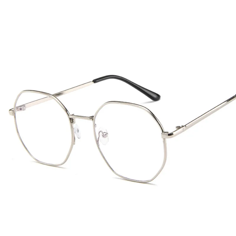 

Imwete Anti Blue Light Eyeglasses Frame Men Women Metal Design Polygon Glasses Classic Gold Silver Spectacle Frames Male Female