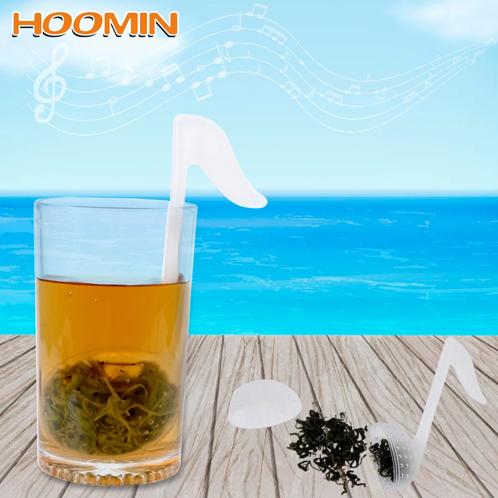 

HOOMIN Tea Infuser Creative Music Note Shape Leaf Diffuser Empty Tea Bags Kitchen Supplies Tea Strainer Filter Plastic Teaware