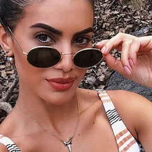 RICHPER Модные женские солнцезащитные очки металлические маленькие овальные солнцезащитные очки для женщин и девушек брендовые солнцезащитные очки для улицы Oculos De Sol