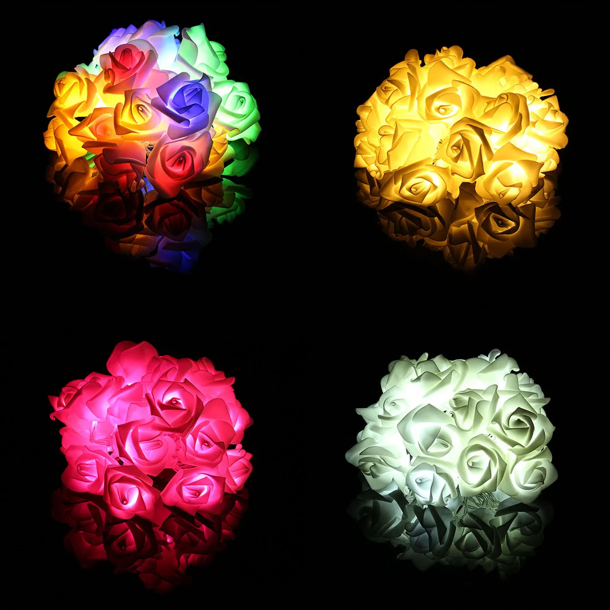 Новинка 20LED розы цветок Фея огни строки розовый/красочный/теплый белый/белый свет дополнительно AA батареи питание
