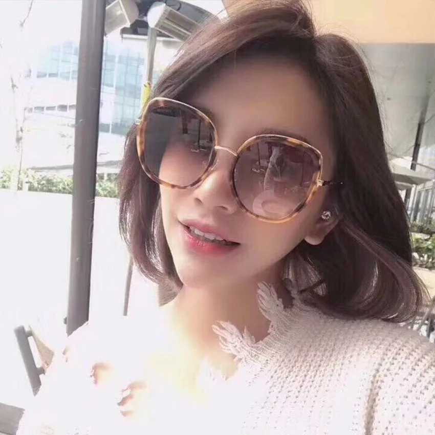 

Sams&So high quality Vintage Sunglasses Women Fashion Brand Designer Gradient Lens Travel Big Frame Sun Glasses Oculos De Sol