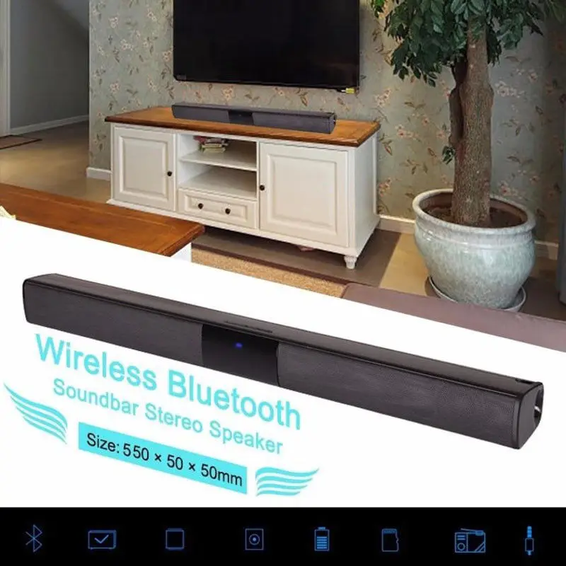 

Wireless Bluetooth TV Soundbar 2 4 Speakers Sound Bar Home Theater Subwoofer RCA Soundbar