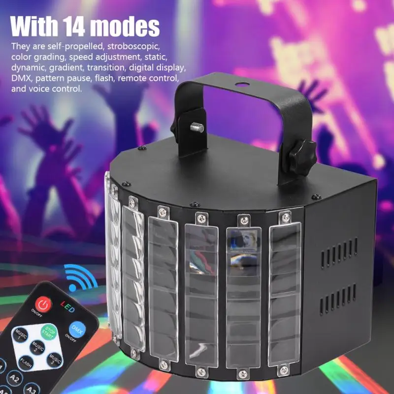

LED Stage Lights Effect Home Disco Light Butterfly 9 Color RGB Auto Sound DJ Light for KTV Xmas Party 220V EU