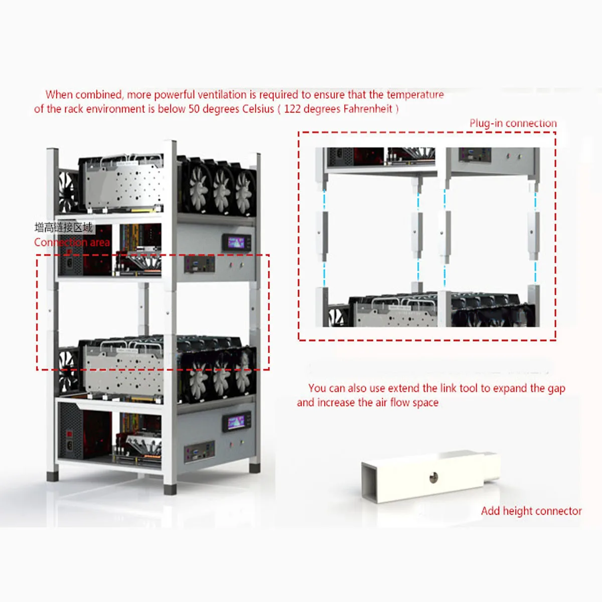 BX36 6GPU Open Air Mining Rig Frame Miner Case Drawer Style Crypto Coin for 6 Fans Computer Mining Case Frame Server Chassis