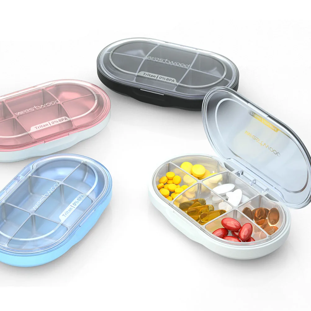 Pill Box Дозирующий разделенный покрытый Прочный портативный контейнер для таблеток лекарственный органайзер для путешествий на открытом