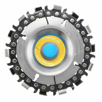

4 Inch 14 Teeth Grinder Chain Disc 16mm Arbor Wood Carving Disc For 100/115 Angle Grinder