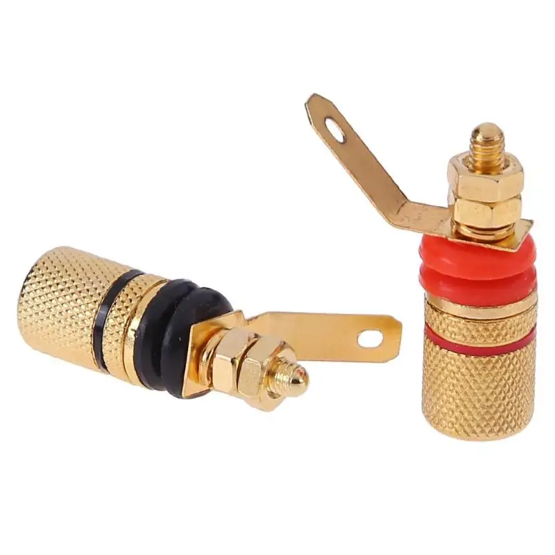 2pcs Gold Plated Audio Speaker Binding Posts Terminal 4mm Sockets for Banana Plug connector Audio Wire Accessories 2pcs Gold Plated Audio Speaker Binding Posts Terminal 4mm Sockets for Banana Plug connector Audio Wire Accessories