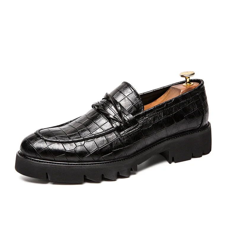 

2019 Fashion Men Shoes Increased Lace Up Casual Business Fashion Oxford Men's Shoes Wedding Dress Flats Breathable Chaussures