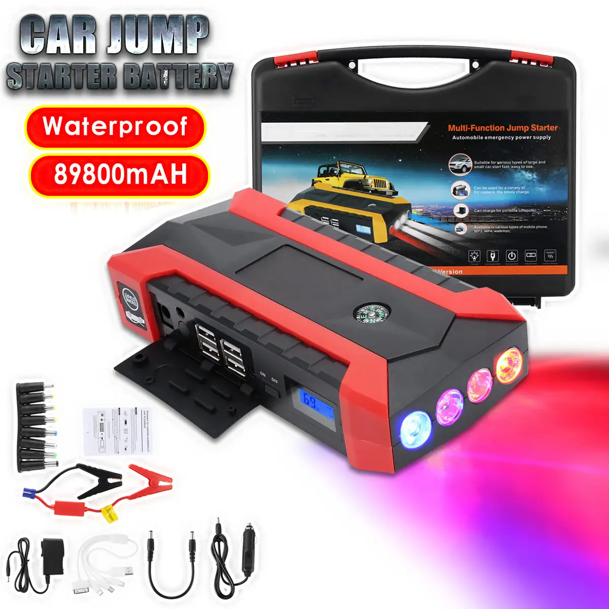 

Portable Car Jump Starter Power Bank 600A Multifunction Auto Car Battery Booster Charger Emergency Power Bank Starting Device