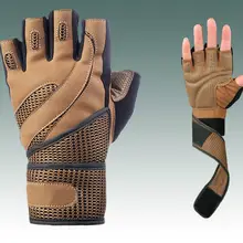 1 пара Новый для мужчин женщин Half-finger перчатки для бодибилдинга Training бренд фитнес Прихватки для мангала Спортивные Тренировки Запястье