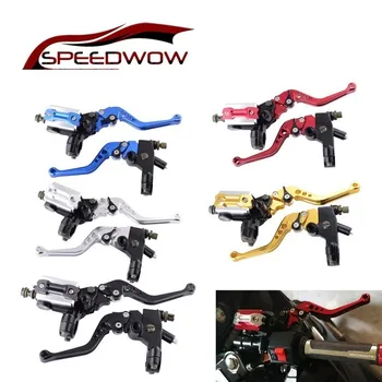 

SPEEDWOW 7/8" 22mm Motorcycle Master Cylinder Reservoir Set CNC Brake Clutch Levers For Honda Vespa Yamaha Mxs125 Scooter