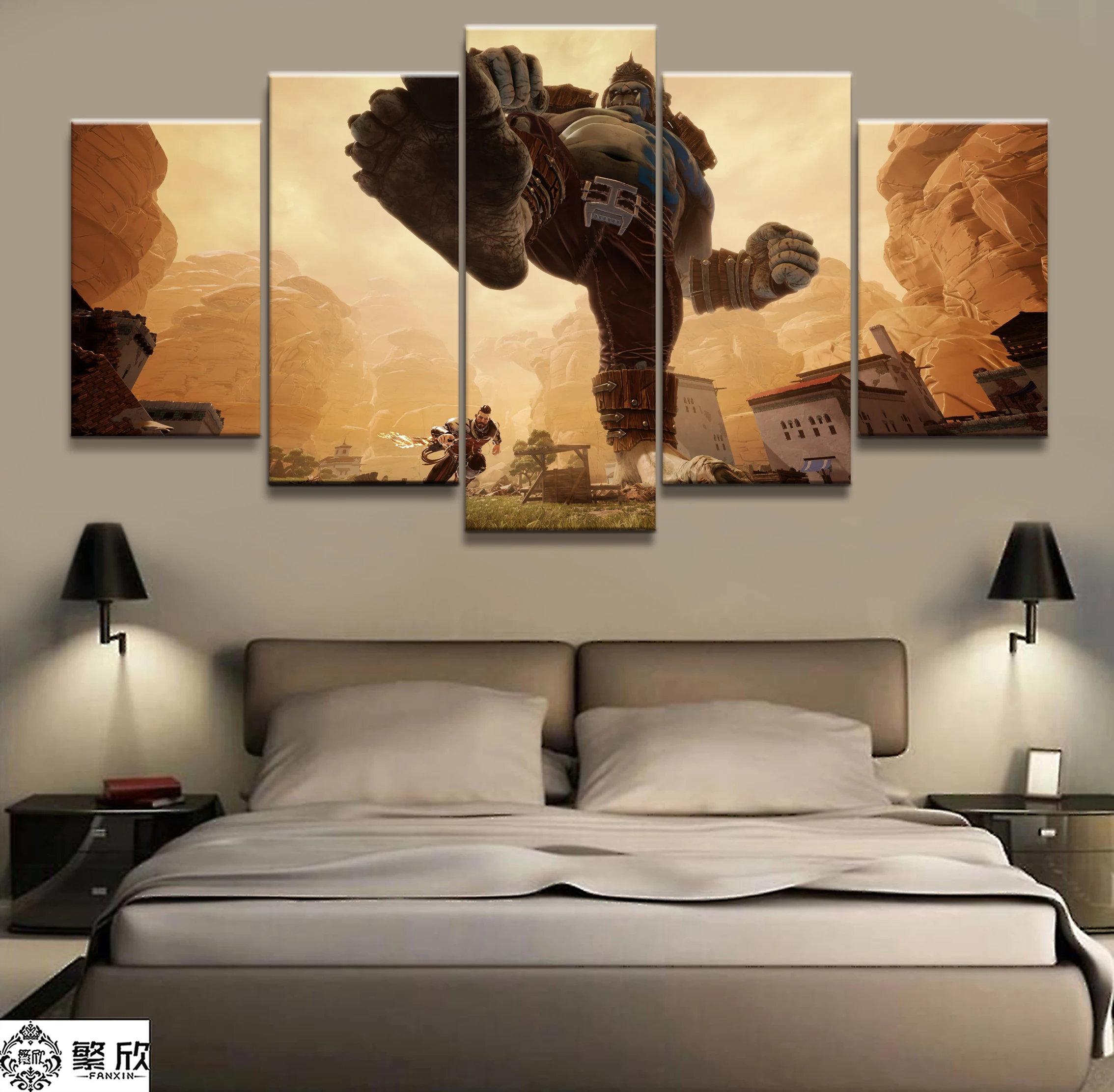

5 Panel Extinction 2 Video Game Canvas Printed Painting Living Room Wall Game Decor Picture Artworks Poster Canvas Wholesale