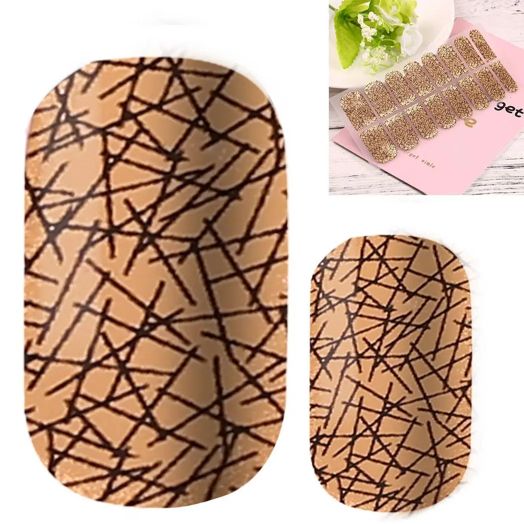 DIY Металл маникюр наклейки для ногтей переноса воды украшения Маникюр золото