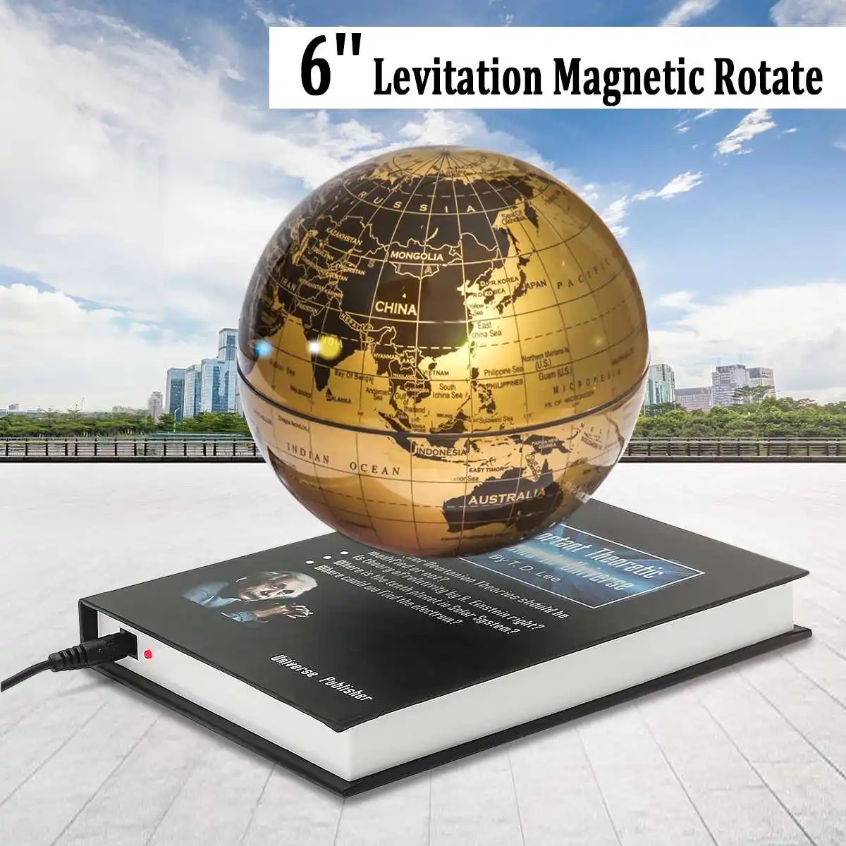 

6'' Home Office Levitation Magnetic Rotate Globe Floating Levitating Earth Map Crafts for Office Home Desktop Decoration