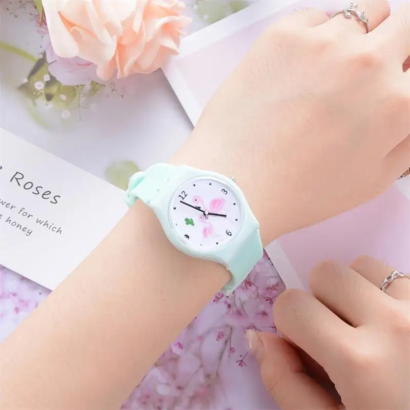 

Children Watches Fashion Teenage Girls Wristwatch Silicone Strap Candy Color Casual Watches Cute Animal Pattern Watches