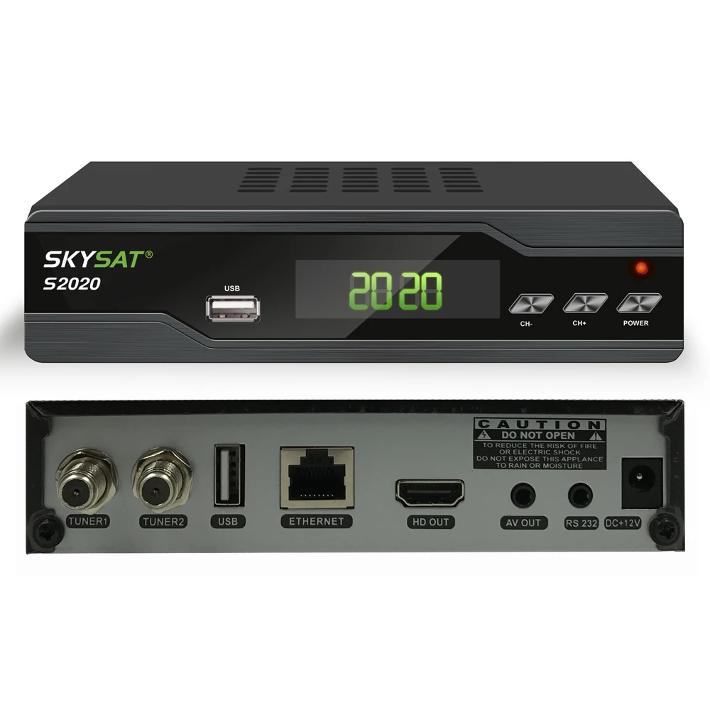 [Genuine]SKYSAT S2020 H.265 Twin Dual Dish Tuner DVB-S2 Satellite Receiver IKS SKS ACM IPTV M3U Auto Roll Full HD 1080P Youtube 