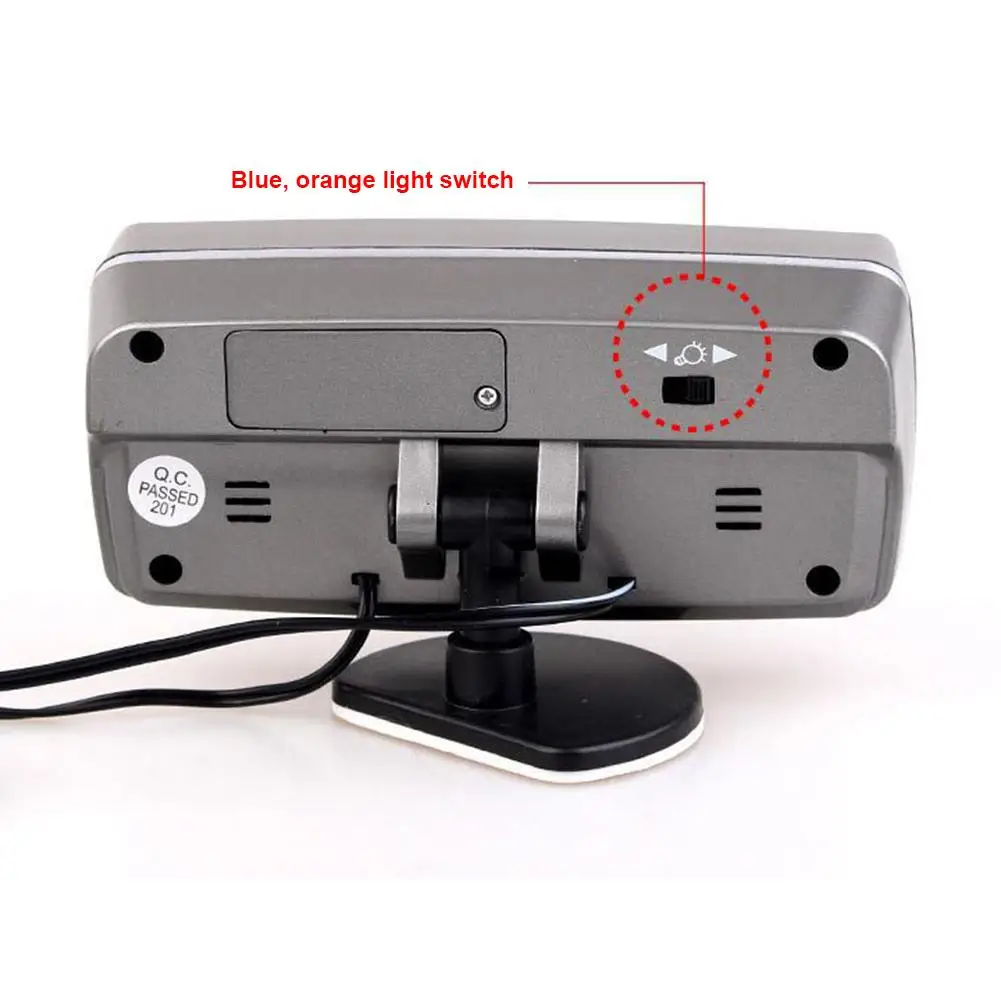  3-in-1 Multifunctional Car Clock Indoor Outdoor Thermometer Voltmeter Vehicle ABS Material Clock Wi