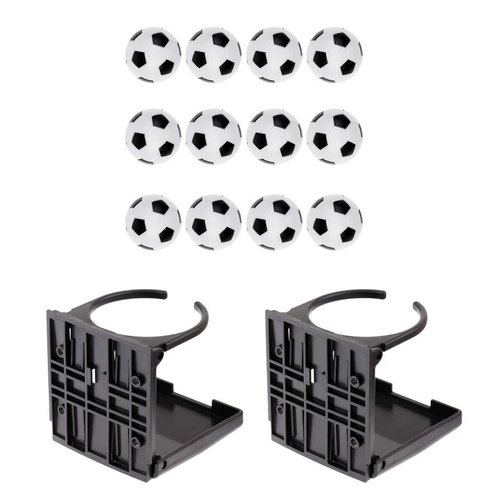 

2 Pieces Plastic Foldable Drink Holder With 12 Table Soccer Balls For Replacements Foosball Table Soccer Table Accessories