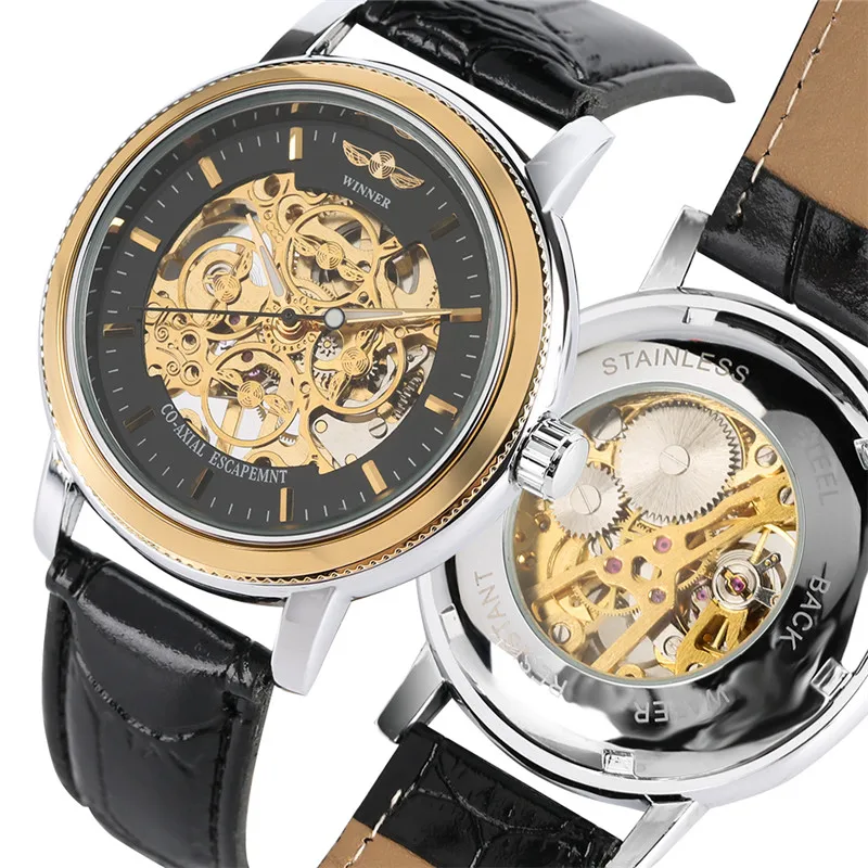 

Night Light Functional Mechanical Watch Movement for Women Men Skeleton Hand-winding WINNER Series Mechanical Wristwatches