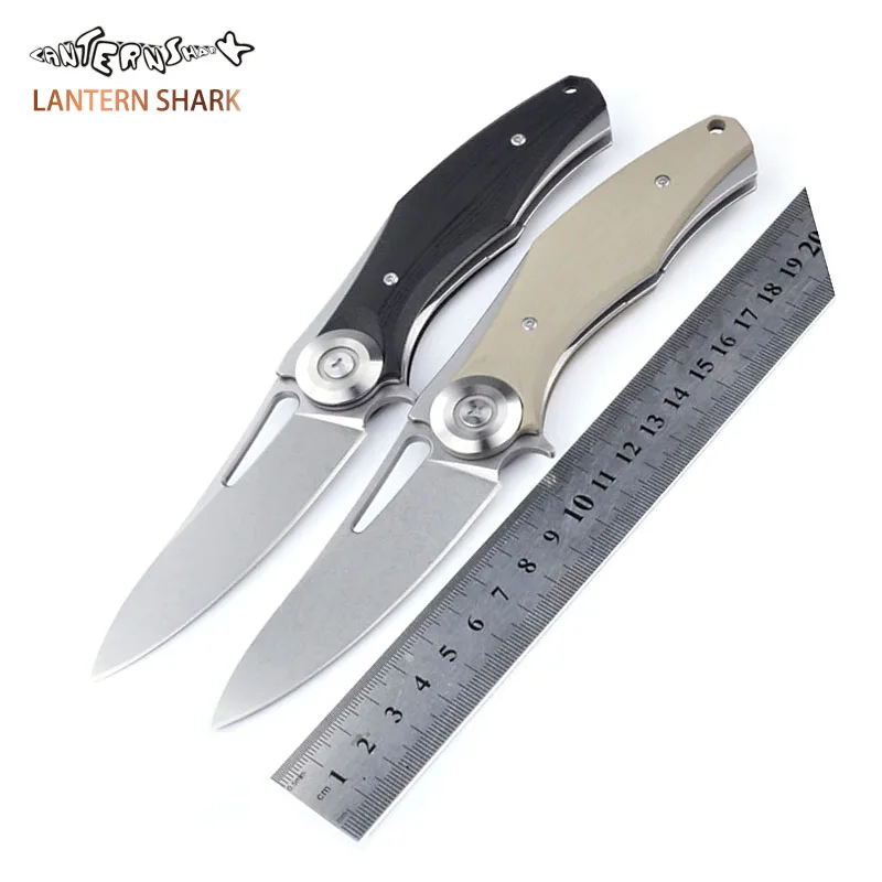 

Folding Knives D2 Blade Plating Titanium Steel Handle Flipper Camping Tactical Pocket Army Knife Survival Tools EDC