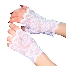 Пара женских полуручных коротких перчаток с защитой от ультрафиолета, перчатки без пальцев, Солнцезащитный блок для вождения