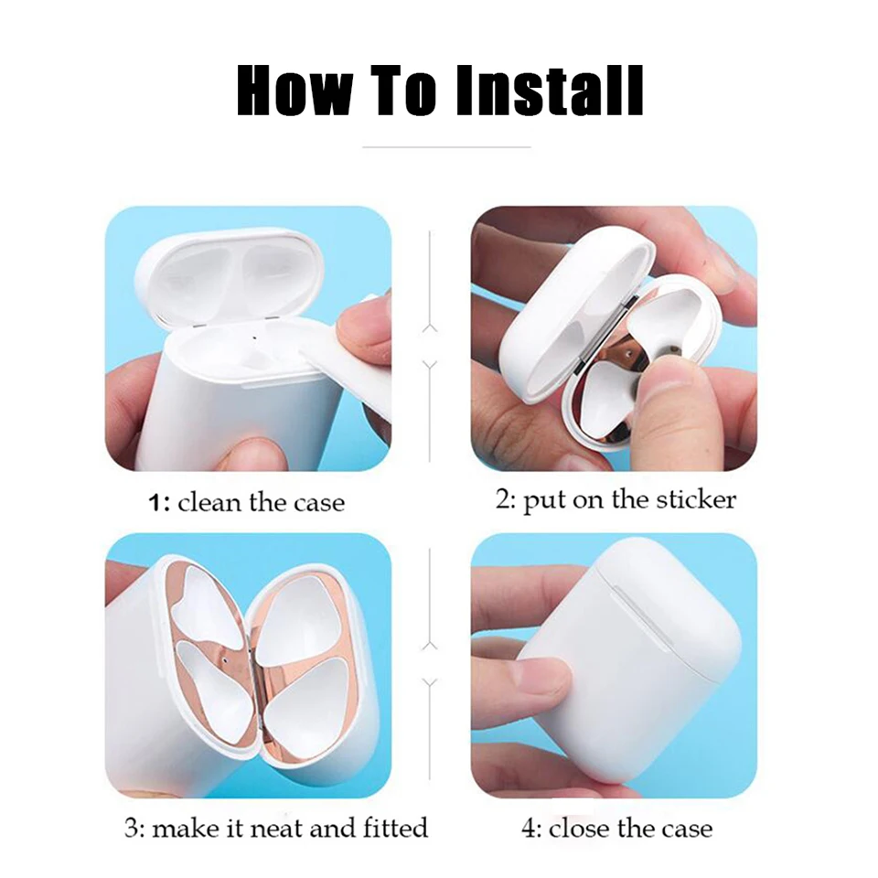 Dust Stickers Guard Protective Apple AirPods Sticker For Apple Case Accessories Protecting AirPods From Iron Metal Shavings