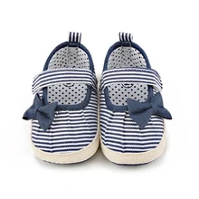 Полосатая обувь для кроватки принцессы с бантом для новорожденных девочек; мягкая обувь; Лидер продаж; повседневная обувь