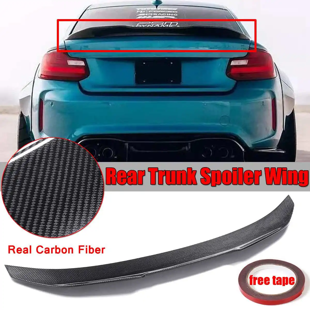 

PSM Style For BMW F22 Real Carbon Fiber Car Trunk Spoiler Wing For BMW F22 M235i F87 M2 2014-2018 Car Rear Lip Wing Spoiler