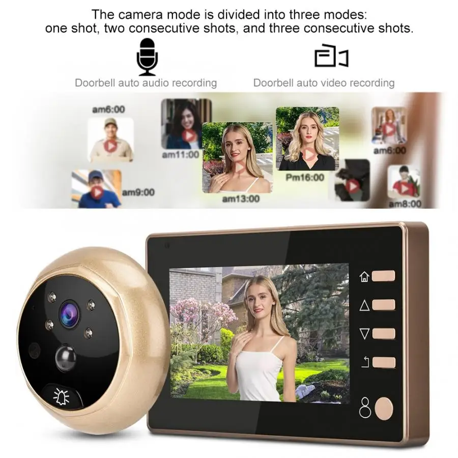 4.3in Door Eye Camera Doorbell Motion Detection Shooting Recording Display Video Viewer Digital Camera|Дверные глазки| |
