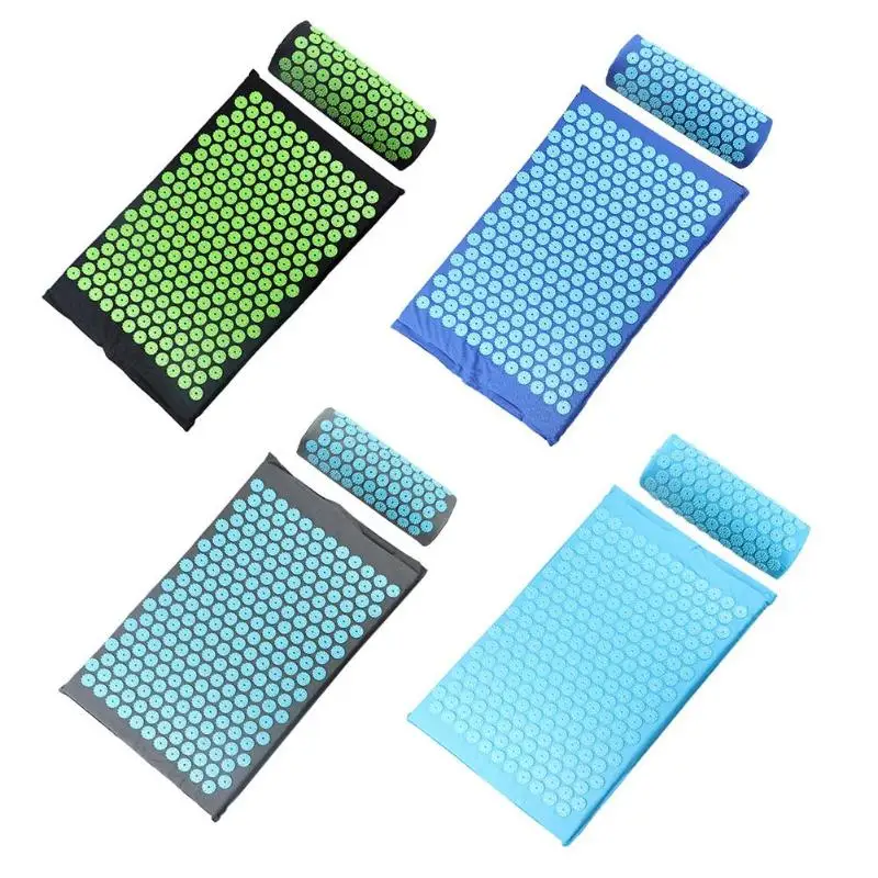 Acupressure Massager Mat Relaxation Relief Stress Tension Body Yoga Mat Relieve Body Stress Pain Spike Cushion Mat with Pillow