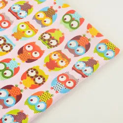 100% Pink Cotton Twill Fabrics Quilting Patchwork  Colorful Owls Designs  Sewing Cloth Home Textile Telas Scrapbooking CM Tissue