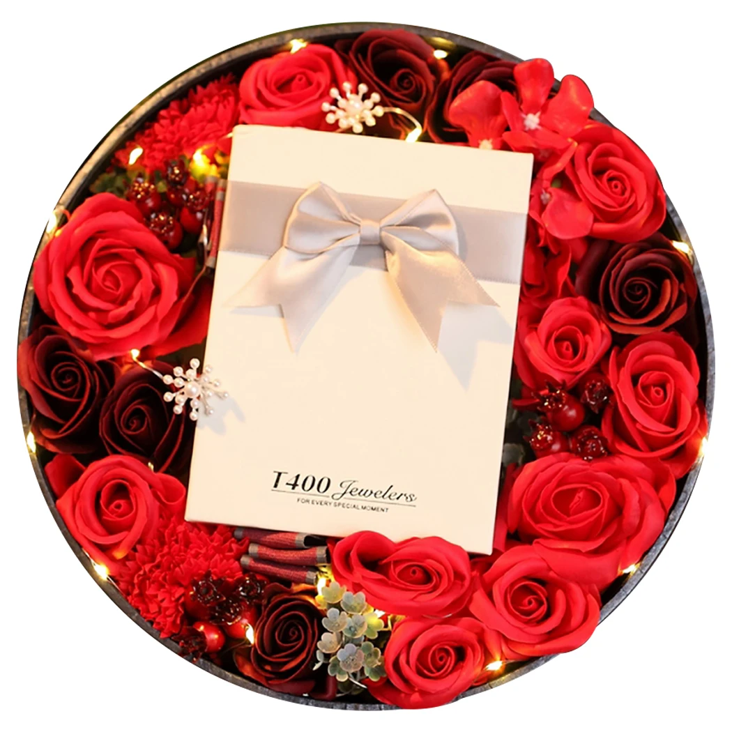

Preserved Flower Set Creative Soap Flower with Ear Studs for Valentine's Day Mother's Day