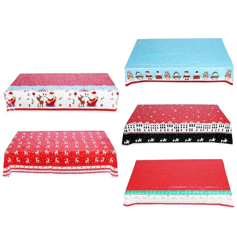 

Cartoon Christmas PVC Table Covers New Year Dinner Party Home Tablecloth