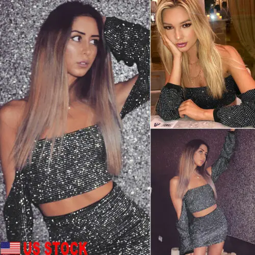 

2019 Hot Sale Stylish Women Sexy Off Shoulder Sequin Crop Top T-Shirt Blouse Party Tops For Showing Beautiful Body