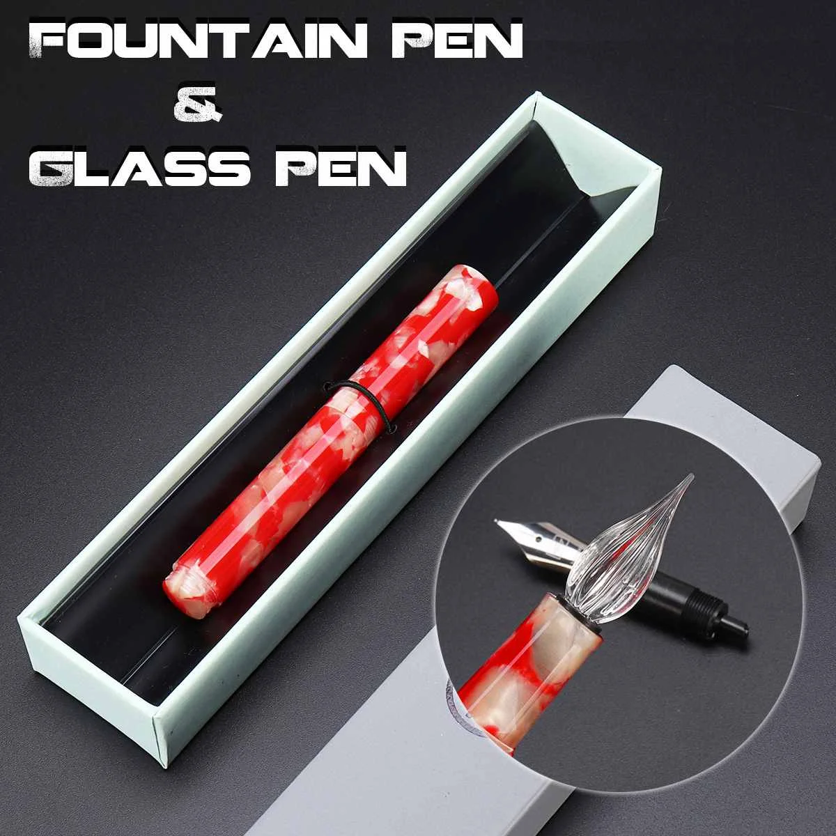 

2Pcs 1cm Mini Nib Cartridge Fountain Pen With Gift Box Stationery Office school supplies Art creation painting Font design