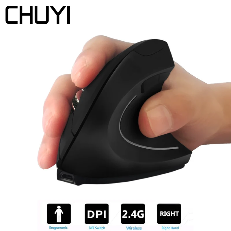CHUYI перезаряжаемая беспроводная мышь 2 4G эргономичная Вертикальная игровая