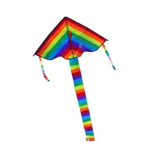 Красочные Радуга кайт длинный хвост нейлон наружные воздушные змеи игрушка забавная спортивная игра треугольный воздушный змей для играющие дети игрушки подарки