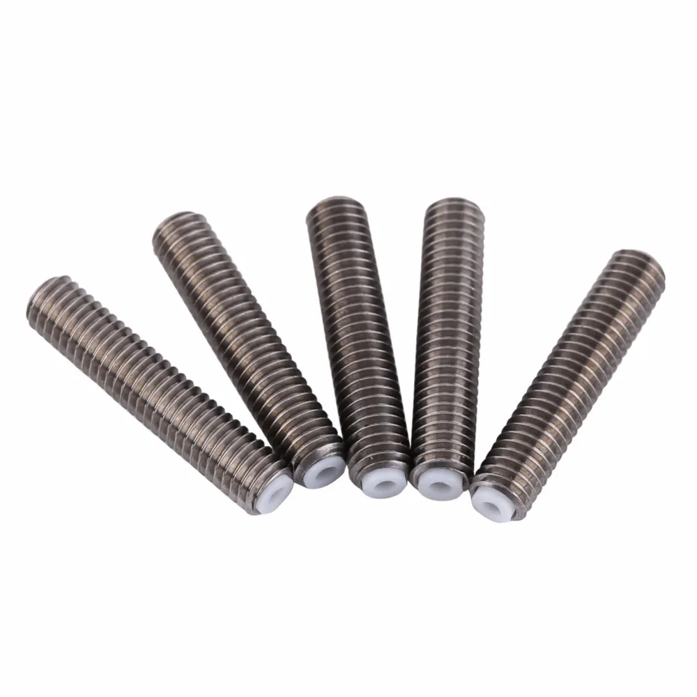 

High Quality 5pcs/set Stainless Steel M6 x 30mm Nozzle Throat Tube Accessary for Printer Extruder 1.75mm Printer Extruder Tube