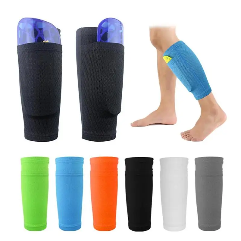 

1 Pair Soccer Protective Socks Shin Pads Supporting Shin Guard Stretchable Wear Resistance with Pocket Sports Safety
