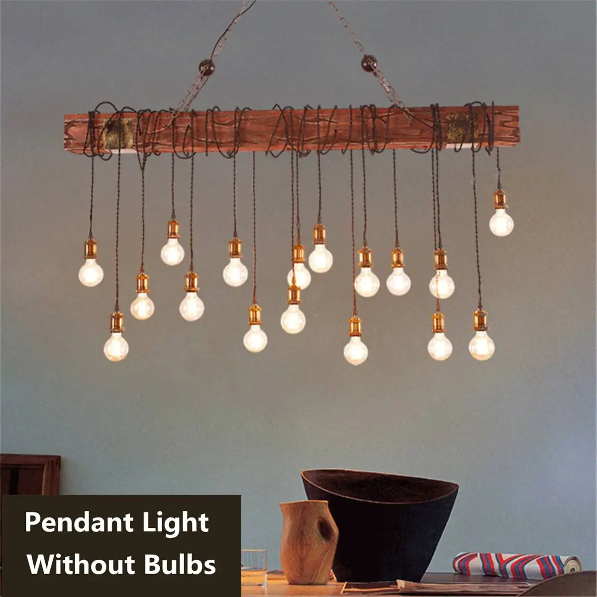 

Hanging Bulb Lamp LED 17 Lights Retro Clothing Hairdressing Home Cafe Restaurant Bar Party Decorative Chandelier