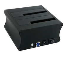 Двойной диск USB3.0 Алюминиевый жесткий диск снизу для 2,5 3,5 дюймов Hdd/Ssd с функцией офлайн копирования EU Plug