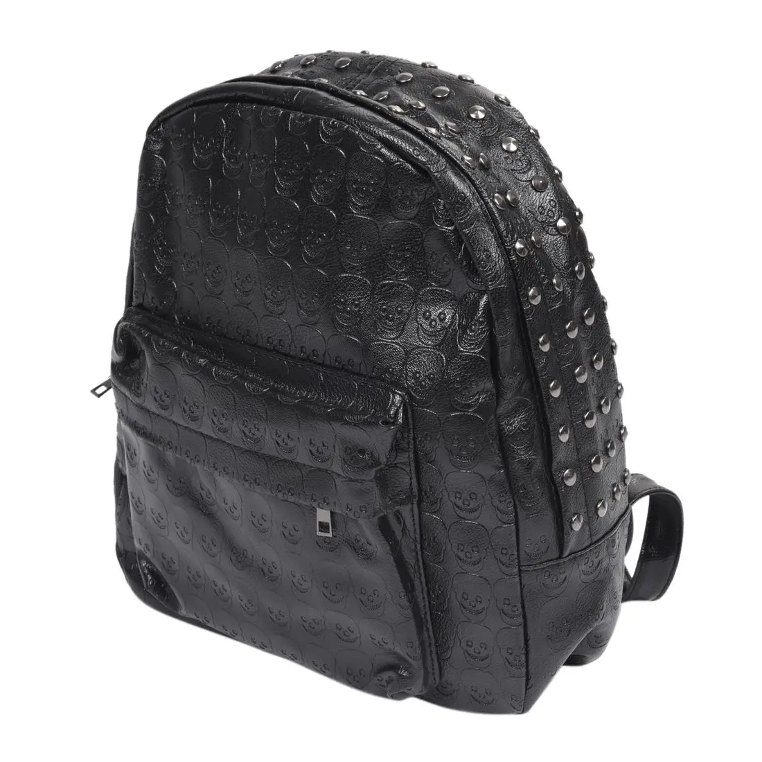

Backpack Bag Rivet PU Skull Womens Black Women Girl