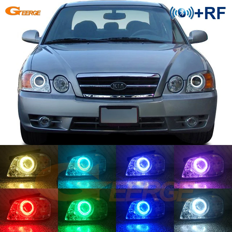 Для Kia Optima MAGENTIS 2003 2004 2005 2006 RF Bluetooth контроллер многоцветный ультра яркий RGB светодиодный ангельские глазки Halo Ring kit