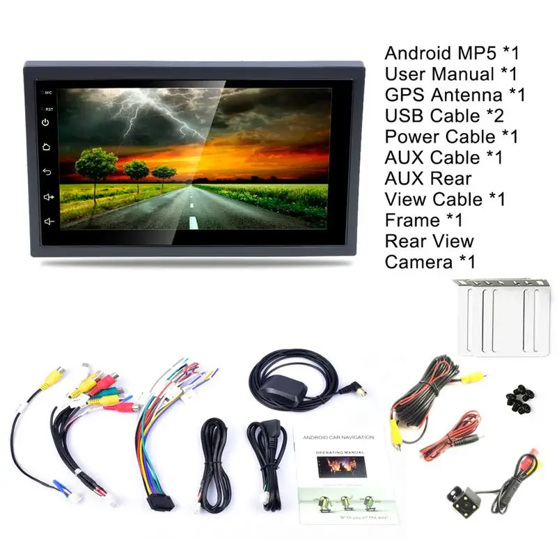

DC12V Ultra-light 1080P 7-inch 2DIN Android 8.1 Car Multimedia Player GPS Navigator FM/AM Radio WIFI Bluetooth Hands-free Calls