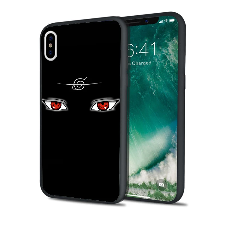 Coque Naruto Eyes Anime Black Silicone Cute Phone Cases