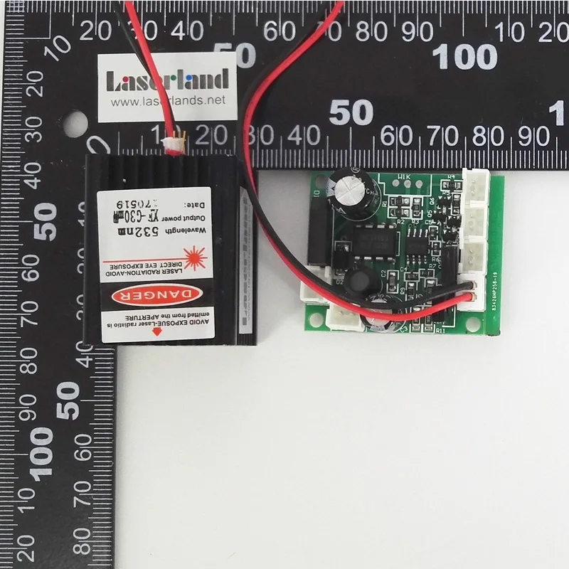 Лазерный модуль с зеленой точкой 532nm 30 50mW диод DC/AC 12V сценическое освещение TTL 0