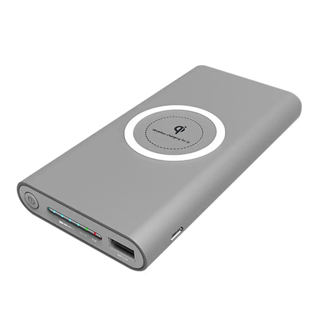 20000 mAh V8 Беспроводной Мощность Bank 5 V мобильный 2A MAX Портативный зарядки QI кабель