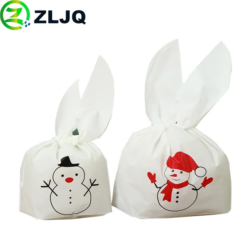 ZLJQ 50pcs Christmas Snowman Candy Bag Xmas Decorations 13.5x21cm Cartoon Cookie For Child Gifts Navidad Decoracion 7J | Дом и сад