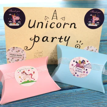 

108Pcs Unicorn Scrapbooking for Homemade Products Happy Birthday Point For Unicorn Party Dia.3.5cm Thank You Paper Sticker