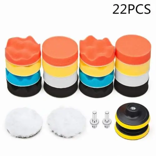 

Sponge Cleaning Pad 22pcs/Set 3 Inch Polishing Pad Kit Car Buffer Cleaning With M10 Drill Adapter